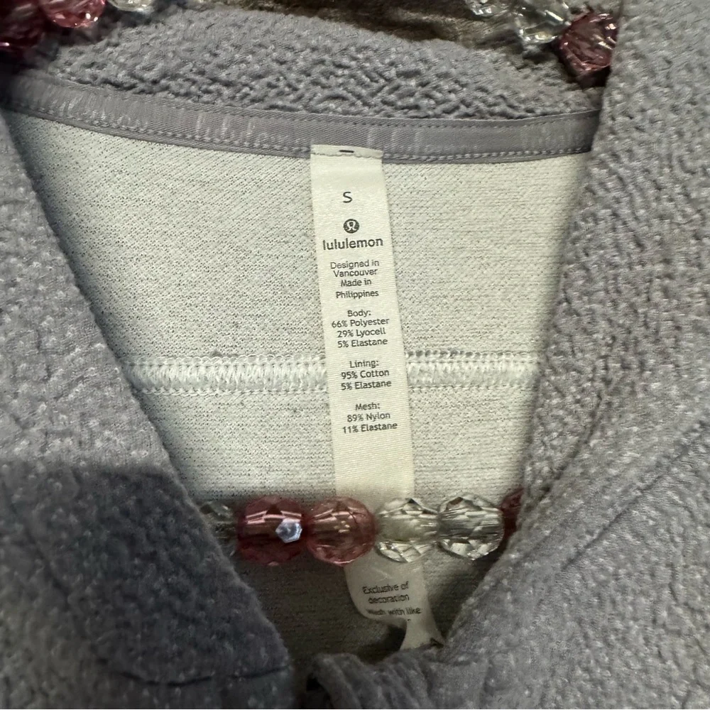 Lululemon Pave New Ways Full-Zip hoodie sweatshirt Glacier Grey White pu…